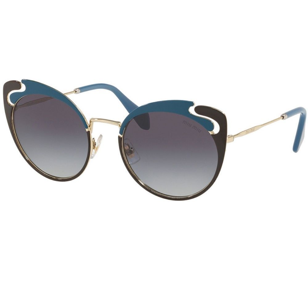 Miu Miu Sunglasses Pale Gold Blue Brown